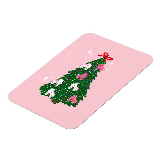 Merry Roller Skate Ornamente Weihnachtsbaum Pink Magnet (Linke Seite)