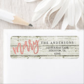 Merry Rose Gold Rustic Glam Wood Holiday Labels (Insitu)