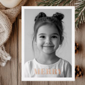 Merry Rose Gold Weihnachtskarten | Eleganter Urlau Folieneinladung