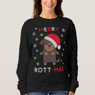 Merry Rott Mas Christmas Rottweiler Xmas Dog Sweatshirt