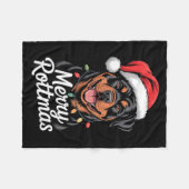 Merry Rottmas Rottweiler Holiday Humor Dog Lovers Fleecedecke (Vorderseite (Horizontal))