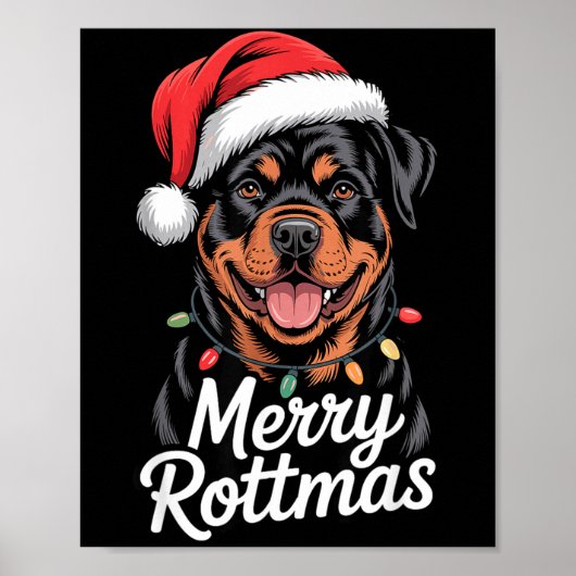Merry Rottmas Rottweiler Holiday Humor Dog Lovers Poster (Vorne)