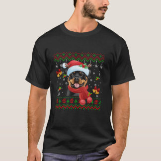 Merry Rottweiler Dog Christmas Pajama Ugly Sweater T-Shirt