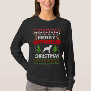 Merry Rottweiler Dog Christmas Ugly T-Shirt