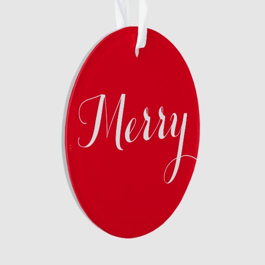 "Merry" Round Christmas Ornament (Vorderseite)