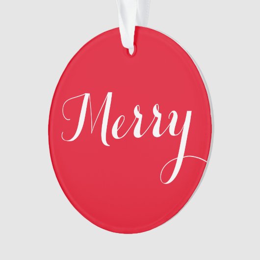 "Merry" Round Christmas Ornament (Vorderseite)