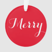 "Merry" Round Christmas Ornament (Vorderseite)