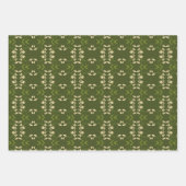 Merry Royal Botanical Festive Green Red Gold Geschenkpapier Set (Vorderseite)