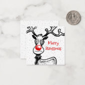 Merry Rudolph Christmas Card Mitteilungskarte (Vorderseite/Rückseite Beispiel)