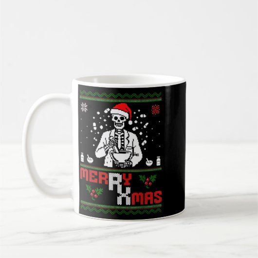 Merry Rx Mas Skeleton Pharmacist Pharmacy Tech Ugl Kaffeetasse (Links)
