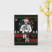 Merry Rx Mas Skeleton Pharmacist Pharmacy Tech Ugl Karte (Gelbe Blume)