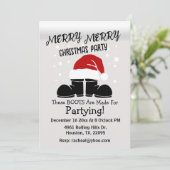 Merry Santa Boots Weihnachtskarte Karte (Stehend Vorderseite)