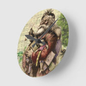Merry Santa Claus and The Christmas Tree Runde Wanduhr (Winkel)
