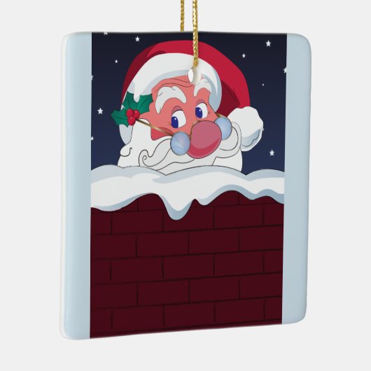 Merry Santa Claus Keramikornament (Rechts)