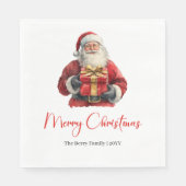 Merry Santa Claus Rustic Custom Editable Napkins Serviette (Vorderseite)