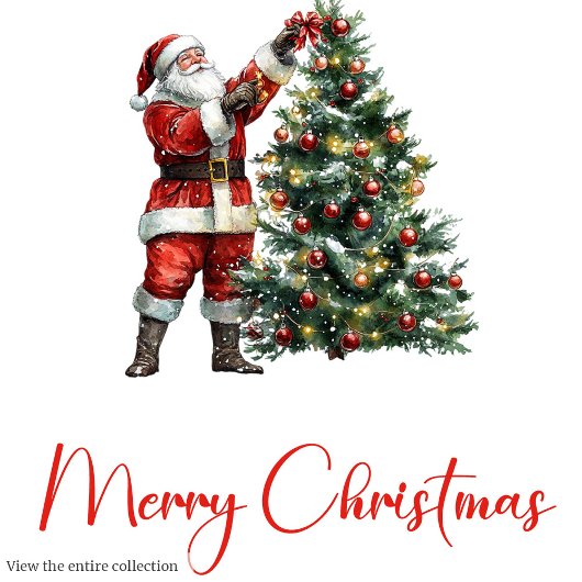 Merry Santa Claus Rustic Custom Name Editable  Pappteller