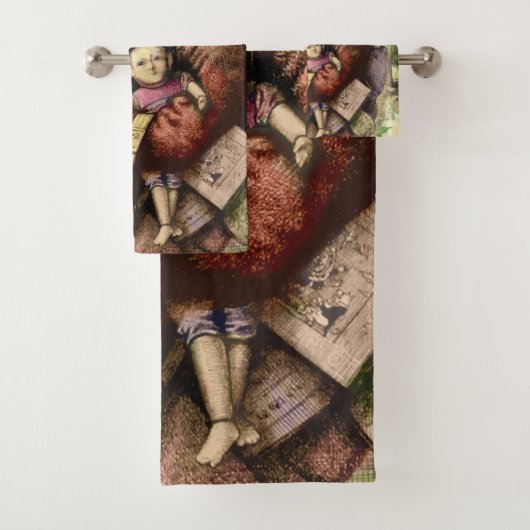 Merry Santa Claus Tree Classic Illustration Badhandtuch Set (Insitu)