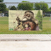 Merry Santa Claus Tree Classic Illustration Banner (Insitu)