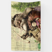 Merry Santa Claus Tree Classic Illustration Banner (Vertikal)