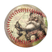 Merry Santa Claus Tree Classic Illustration Baseball (Vorderseite Links)
