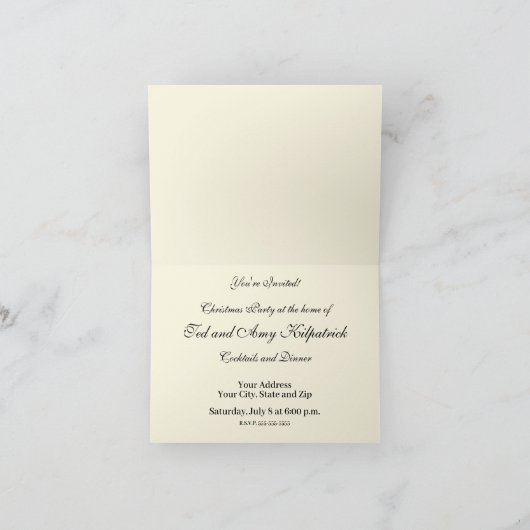 Merry Santa Claus Tree Classic Illustration Einladung (Innenseite)