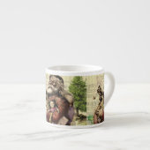 Merry Santa Claus Tree Classic Illustration Espressotasse (Vorderseite Rechts)