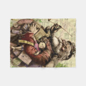 Merry Santa Claus Tree Classic Illustration Fleecedecke (Vorderseite (Horizontal))