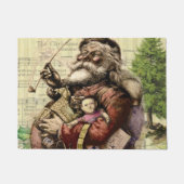 Merry Santa Claus Tree Classic Illustration Fußmatte (Vorderseite)