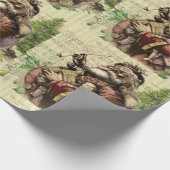 Merry Santa Claus Tree Classic Illustration Geschenkpapier (Ecke)