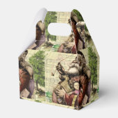 Merry Santa Claus Tree Classic Illustration Geschenkschachtel (Rückseite)