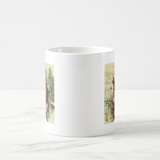 Merry Santa Claus Tree Classic Illustration Kaffeetasse (Mittel)