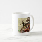 Merry Santa Claus Tree Classic Illustration Kaffeetasse (VorderseiteRechts)