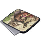 Merry Santa Claus Tree Classic Illustration Laptopschutzhülle (Vorne Knopf)