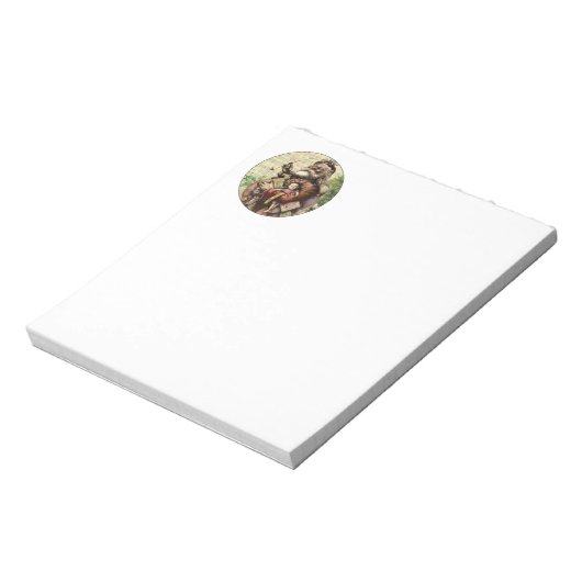 Merry Santa Claus Tree Classic Illustration Notizblock (Rotiert)