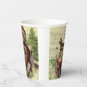 Merry Santa Claus Tree Classic Illustration Pappbecher (Rechts)