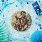 Merry Santa Claus Tree Classic Illustration Pappteller (Party)