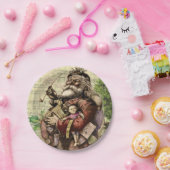 Merry Santa Claus Tree Classic Illustration Pappteller (Party)
