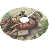 Merry Santa Claus Tree Classic Illustration Polyester Weihnachtsbaumdecke (Schrägansicht)