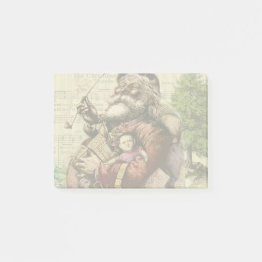 Merry Santa Claus Tree Classic Illustration Post-it Klebezettel (Vorderseite)