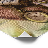 Merry Santa Claus Tree Classic Illustration Poster (Ecke)