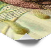 Merry Santa Claus Tree Classic Illustration Poster (Ecke)