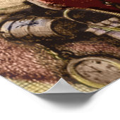 Merry Santa Claus Tree Classic Illustration Poster (Ecke)