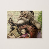 Merry Santa Claus Tree Classic Illustration Puzzle (Horizontal)