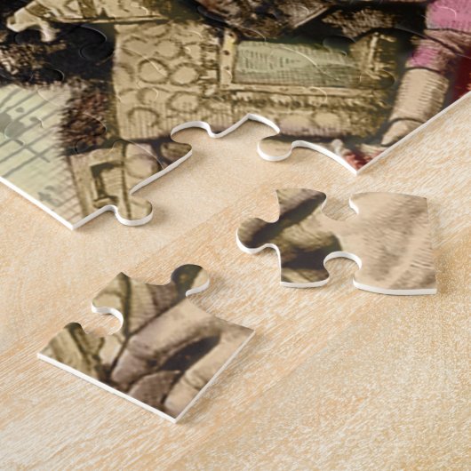 Merry Santa Claus Tree Classic Illustration Puzzle (Seite)