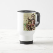 Merry Santa Claus Tree Classic Illustration Reisebecher (VorderseiteRechts)