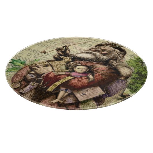 Merry Santa Claus Tree Classic Illustration Schneidebrett (Ecke)