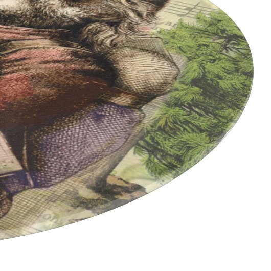 Merry Santa Claus Tree Classic Illustration Schneidebrett (Ecke)