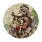 Merry Santa Claus Tree Classic Illustration Schneidebrett (Vorderseite)