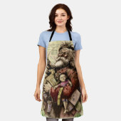 Merry Santa Claus Tree Classic Illustration Schürze (Getragen)