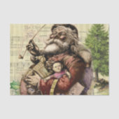 Merry Santa Claus Tree Classic Illustration Seidenpapier (Vorderseite)